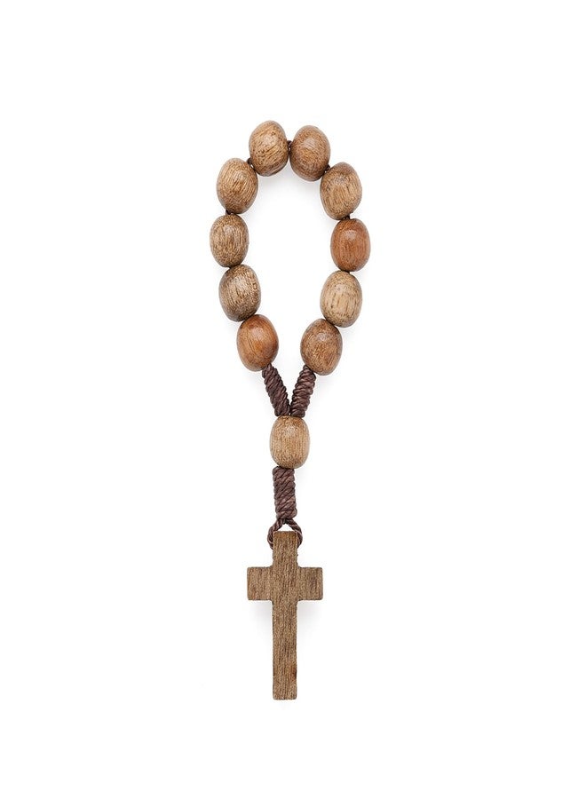 Intercession Pocket Size Decade Rosary - Walnut - Image 5